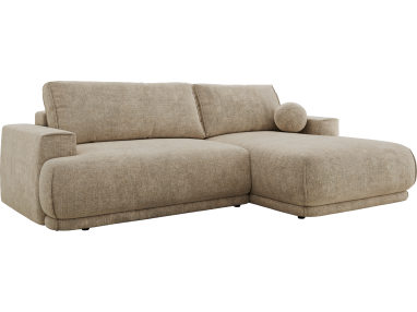 Narożnik RINA L - strona prawa - beżowy, szenil grubo tkany