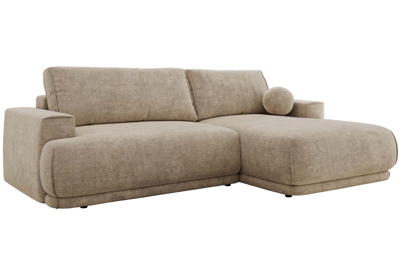 Narożnik RINA L - strona prawa - beżowy, szenil grubo tkany