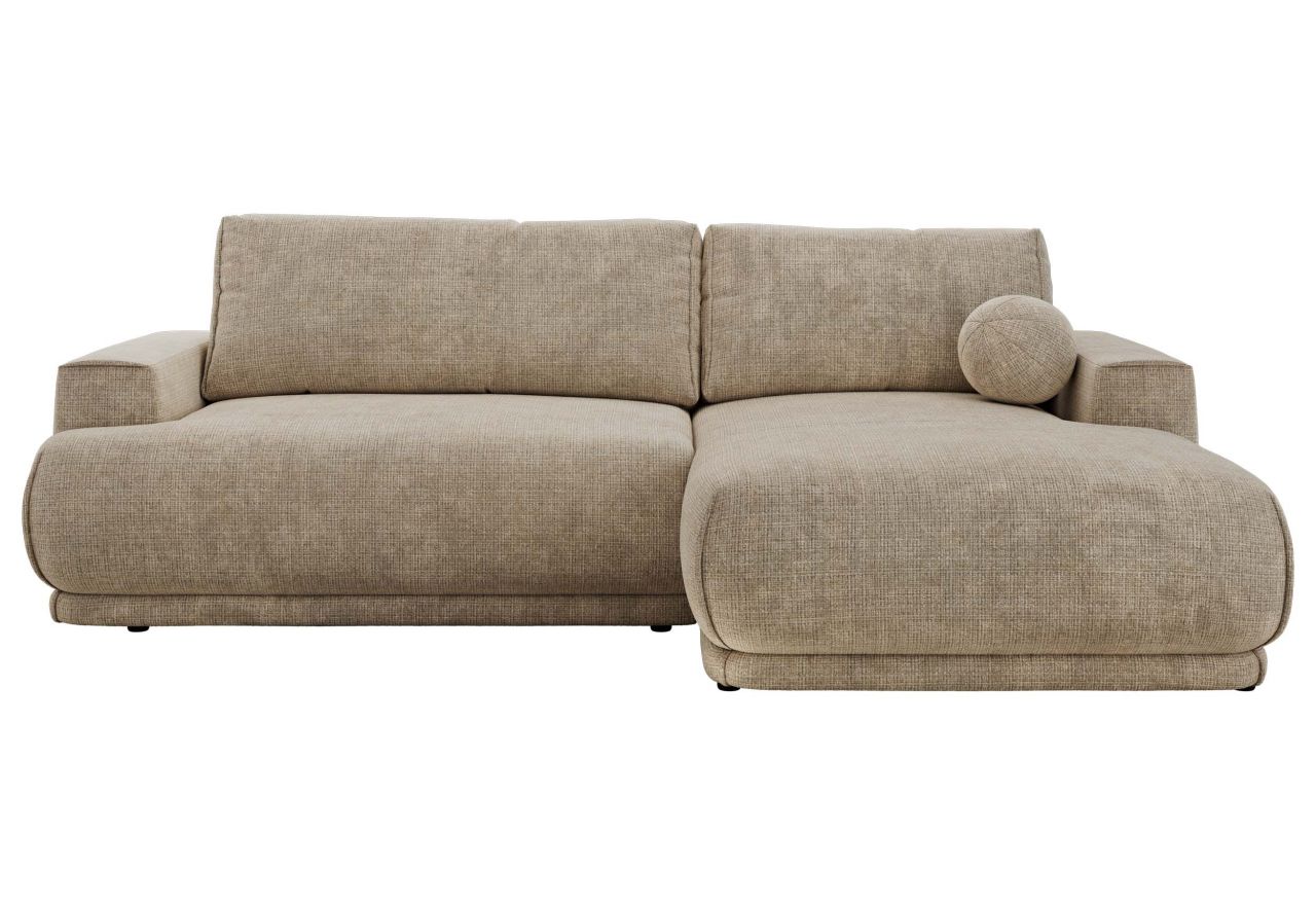 Narożnik RINA L - strona prawa - beżowy, szenil grubo tkany