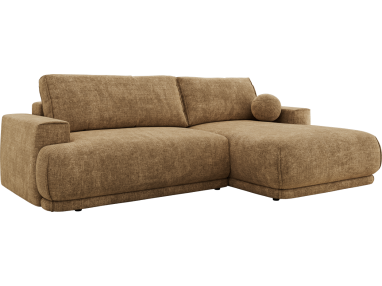 Narożnik RINA L - strona prawa - jasnobrązowy, szenil grubo tkany