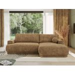 Narożnik RINA L - strona prawa - jasnobrązowy, szenil grubo tkany