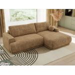 Narożnik RINA L - strona prawa - jasnobrązowy, szenil grubo tkany