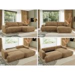 Narożnik RINA L - strona prawa - jasnobrązowy, szenil grubo tkany