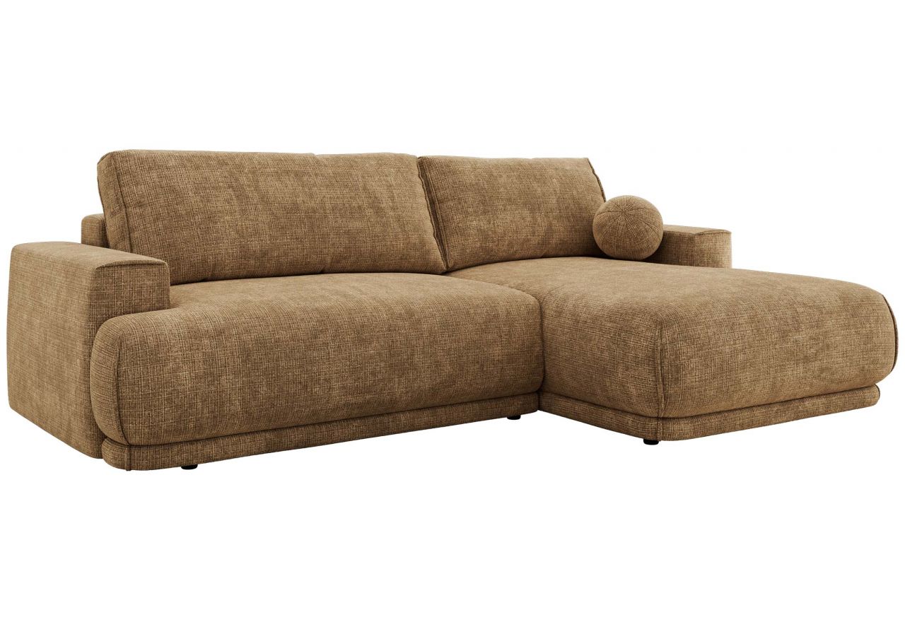 Narożnik RINA L - strona prawa - jasnobrązowy, szenil grubo tkany