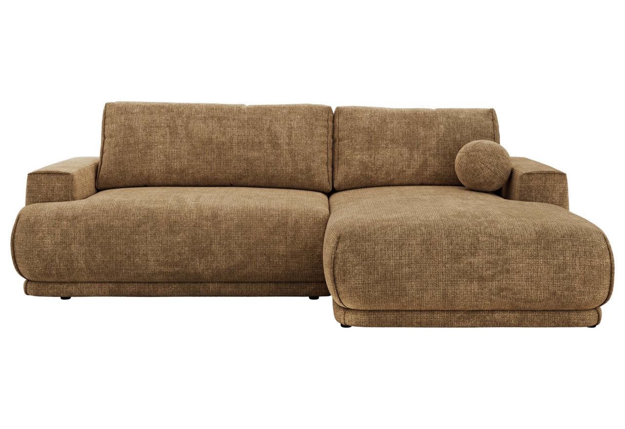 Narożnik RINA L - strona prawa - jasnobrązowy, szenil grubo tkany