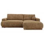 Narożnik RINA L - strona prawa - jasnobrązowy, szenil grubo tkany