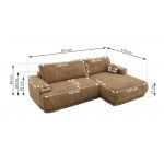 Narożnik RINA L - strona prawa - jasnobrązowy, szenil grubo tkany