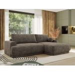 Narożnik RINA L - strona prawa - brązowy, szenil grubo tkany