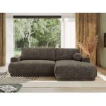 Narożnik RINA L - strona prawa - brązowy, szenil grubo tkany