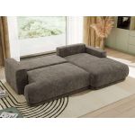 Narożnik RINA L - strona prawa - brązowy, szenil grubo tkany