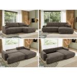 Narożnik RINA L - strona prawa - brązowy, szenil grubo tkany