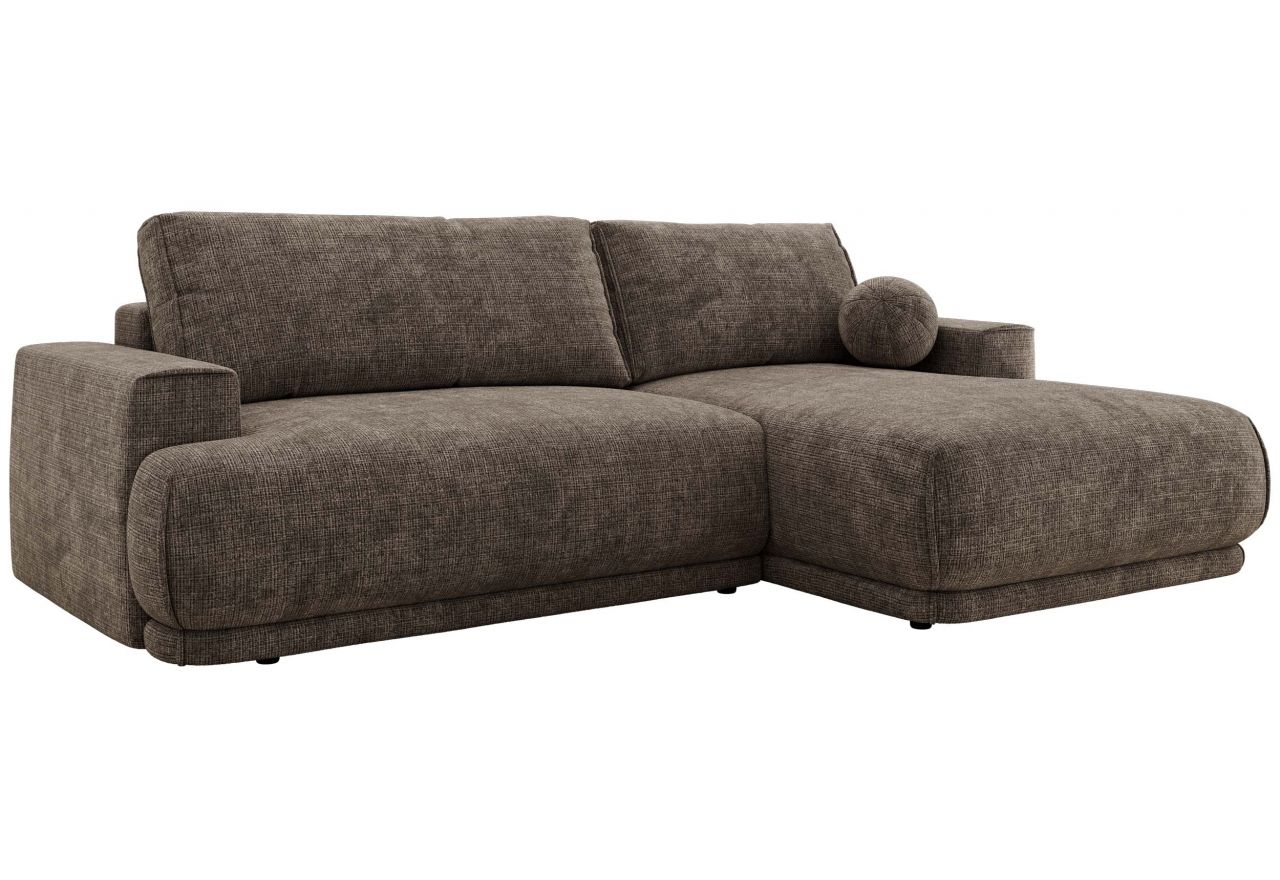 Narożnik RINA L - strona prawa - brązowy, szenil grubo tkany