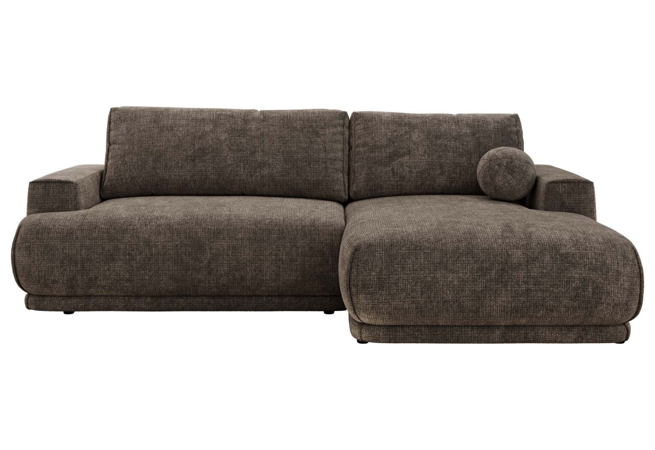 Narożnik RINA L - strona prawa - brązowy, szenil grubo tkany