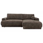 Narożnik RINA L - strona prawa - brązowy, szenil grubo tkany