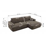 Narożnik RINA L - strona prawa - brązowy, szenil grubo tkany