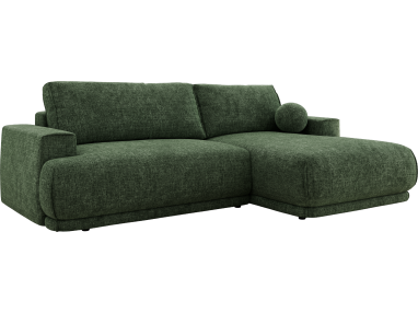 Narożnik RINA L - strona prawa - ciemnozielony, szenil grubo tkany