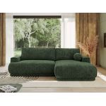 Narożnik RINA L - strona prawa - ciemnozielony, szenil grubo tkany