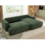 Narożnik RINA L - strona prawa - ciemnozielony, szenil grubo tkany