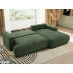 Narożnik RINA L - strona prawa - ciemnozielony, szenil grubo tkany