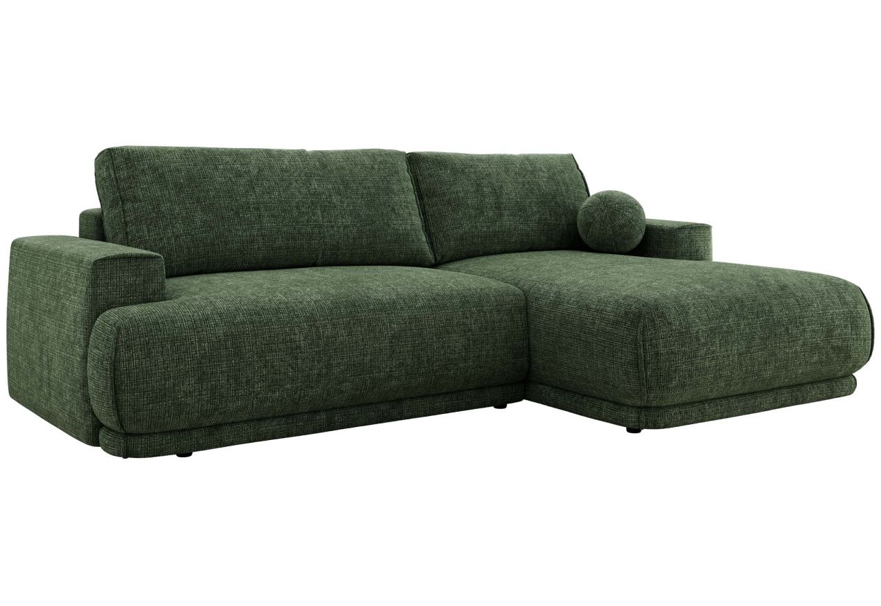 Narożnik RINA L - strona prawa - ciemnozielony, szenil grubo tkany