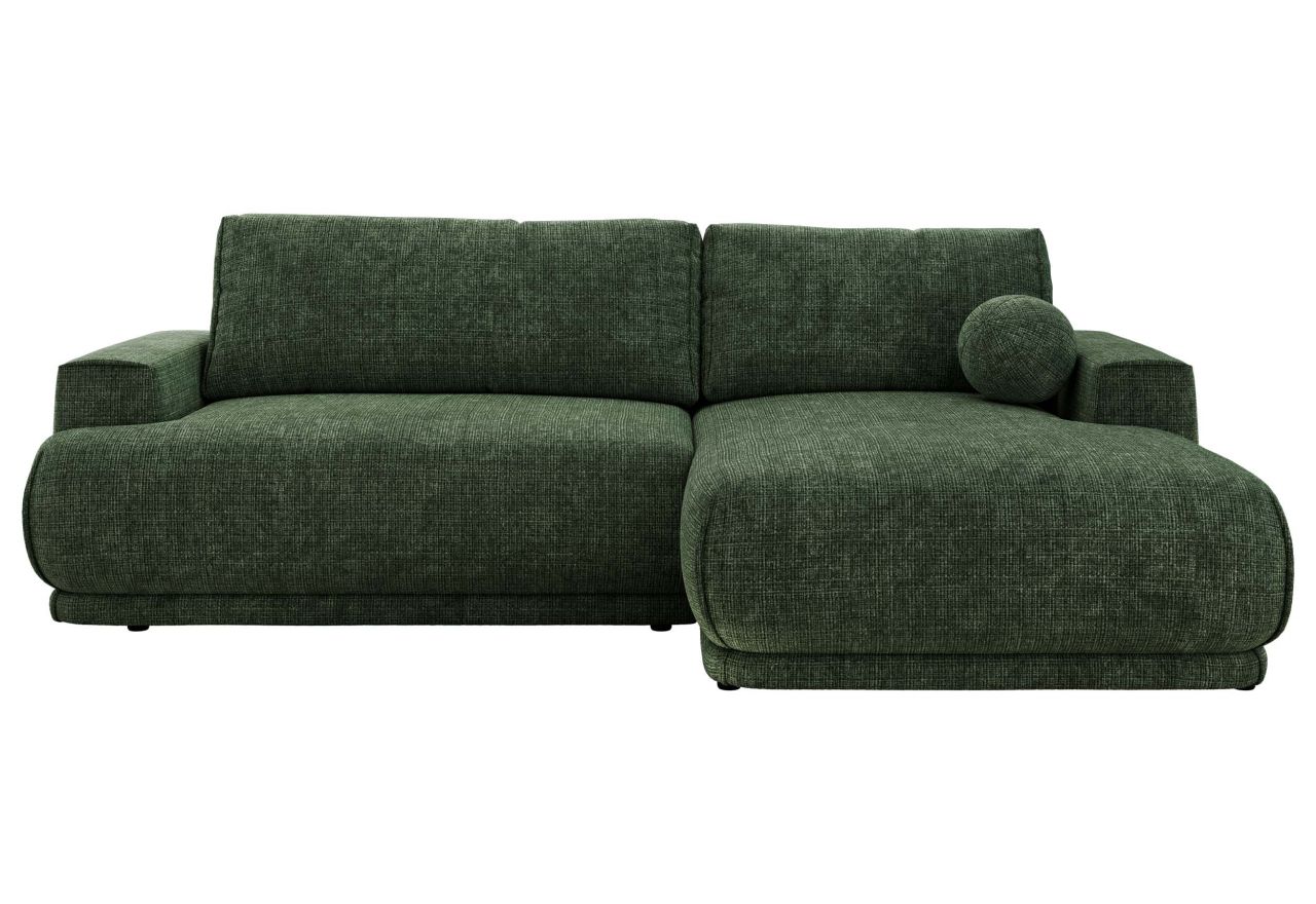 Narożnik RINA L - strona prawa - ciemnozielony, szenil grubo tkany