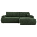 Narożnik RINA L - strona prawa - ciemnozielony, szenil grubo tkany
