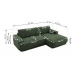 Narożnik RINA L - strona prawa - ciemnozielony, szenil grubo tkany