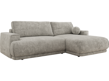 Narożnik RINA L - strona prawa - jasnoszary, szenil grubo tkany