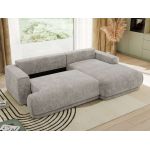 Narożnik RINA L - strona prawa - jasnoszary, szenil grubo tkany