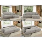 Narożnik RINA L - strona prawa - jasnoszary, szenil grubo tkany