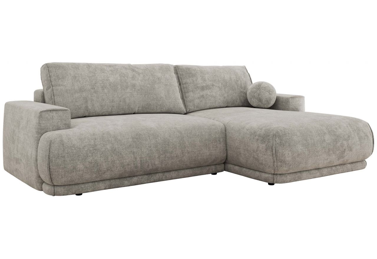 Narożnik RINA L - strona prawa - jasnoszary, szenil grubo tkany