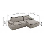 Narożnik RINA L - strona prawa - jasnoszary, szenil grubo tkany