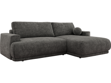 Narożnik RINA L - strona prawa - szary, szenil grubo tkany