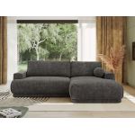 Narożnik RINA L - strona prawa - szary, szenil grubo tkany