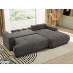 Narożnik RINA L - strona prawa - szary, szenil grubo tkany