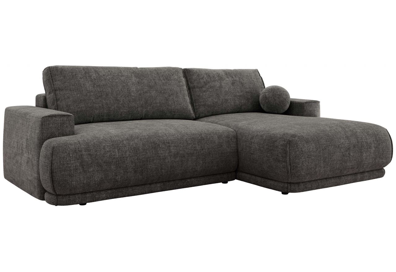 Narożnik RINA L - strona prawa - szary, szenil grubo tkany