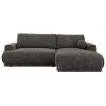 Narożnik RINA L - strona prawa - szary, szenil grubo tkany