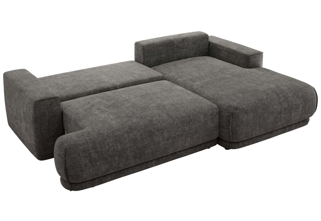 Narożnik RINA L - strona prawa - szary, szenil grubo tkany