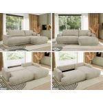 Narożnik RINA L - strona prawa - beżowy, welwet