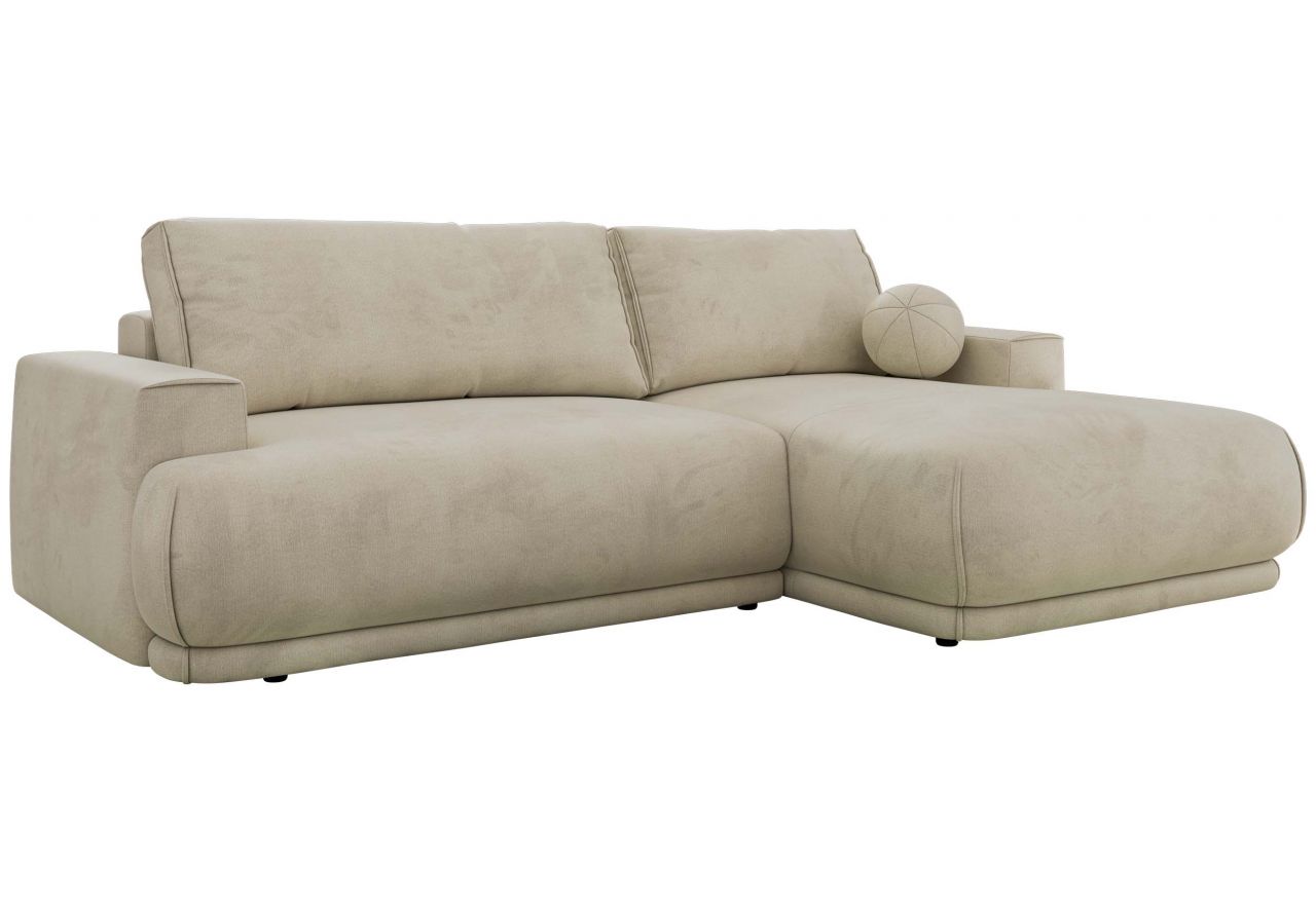 Narożnik RINA L - strona prawa - beżowy, welwet