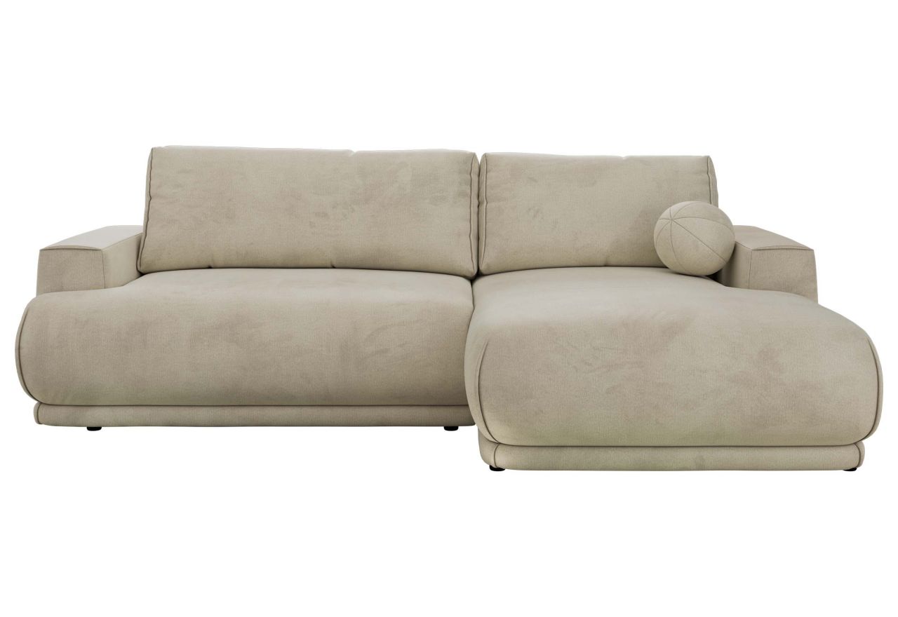 Narożnik RINA L - strona prawa - beżowy, welwet