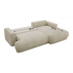 Narożnik RINA L - strona prawa - beżowy, welwet