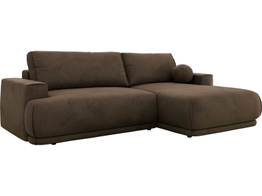 Narożnik RINA L - strona prawa - brązowy, welwet
