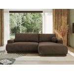 Narożnik RINA L - strona prawa - brązowy, welwet