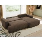 Narożnik RINA L - strona prawa - brązowy, welwet