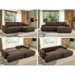 Narożnik RINA L - strona prawa - brązowy, welwet