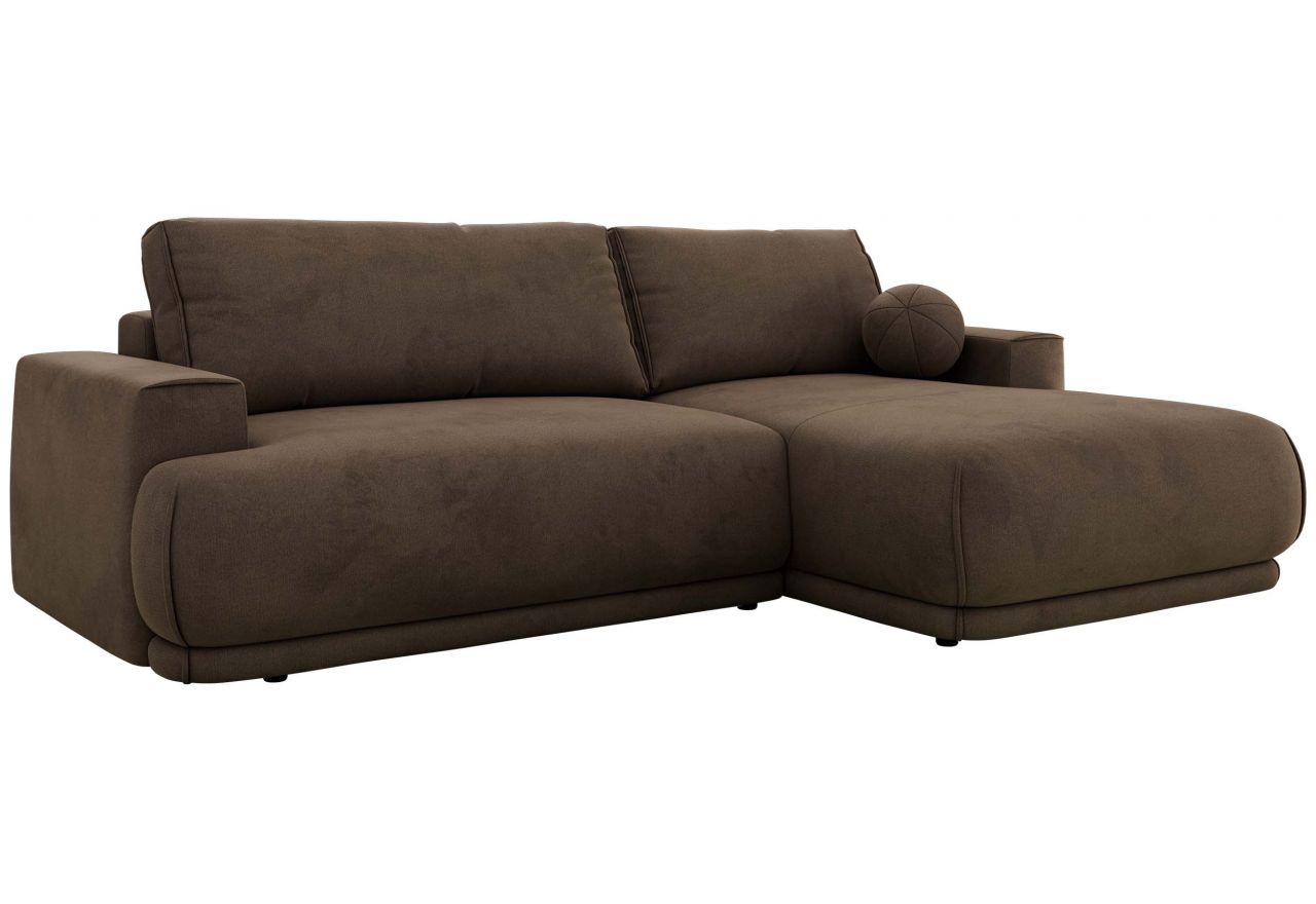 Narożnik RINA L - strona prawa - brązowy, welwet