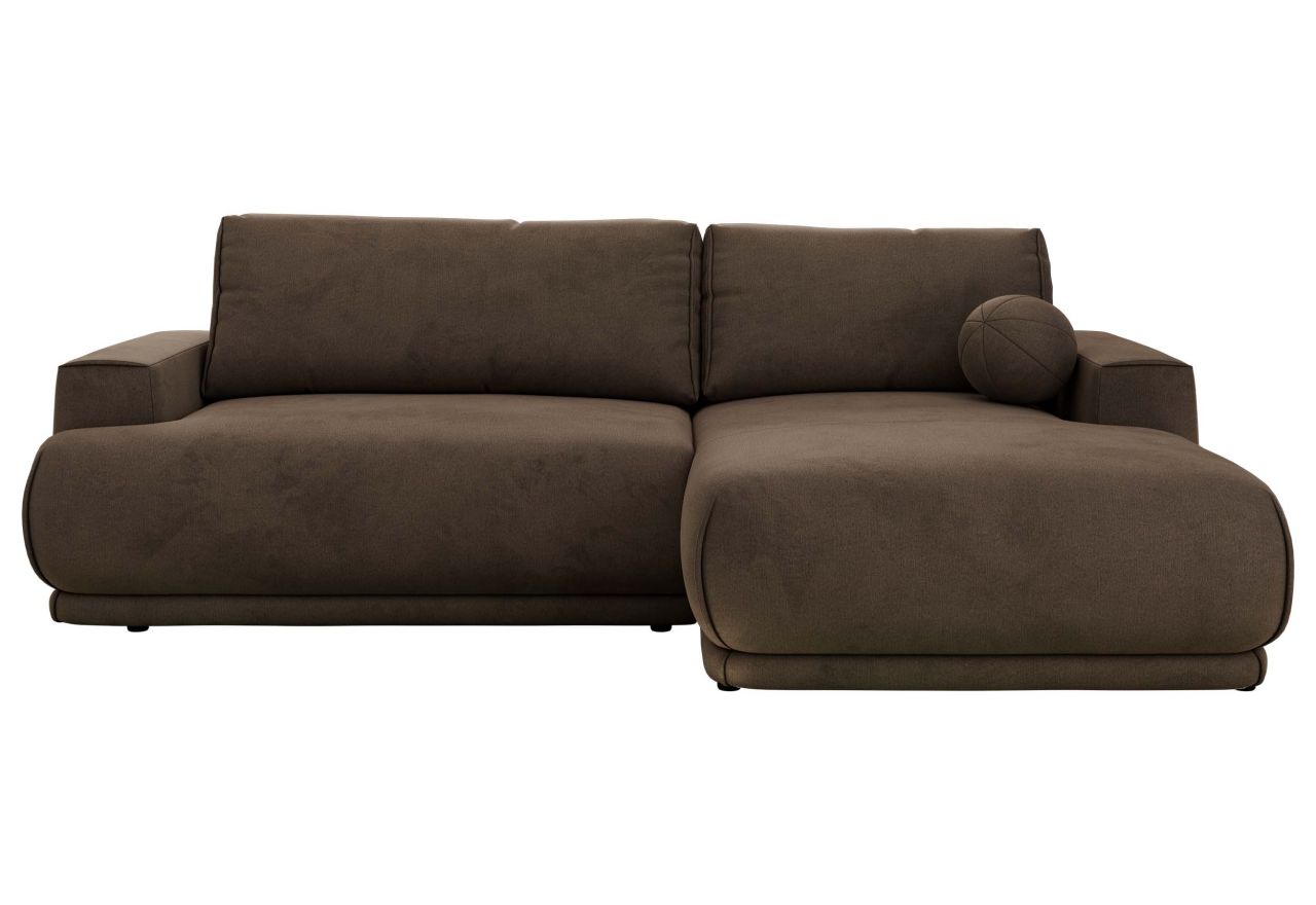 Narożnik RINA L - strona prawa - brązowy, welwet