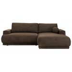 Narożnik RINA L - strona prawa - brązowy, welwet