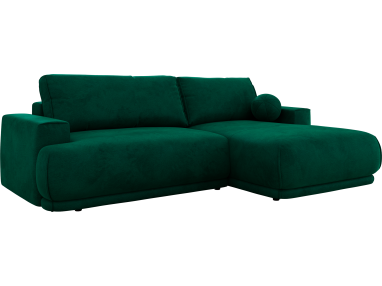 Narożnik RINA L - strona prawa - ciemnozielony, welwet